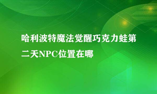 哈利波特魔法觉醒巧克力蛙第二天NPC位置在哪