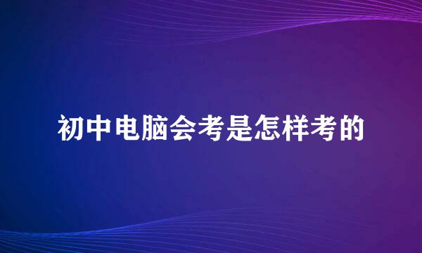 初中电脑会考是怎样考的