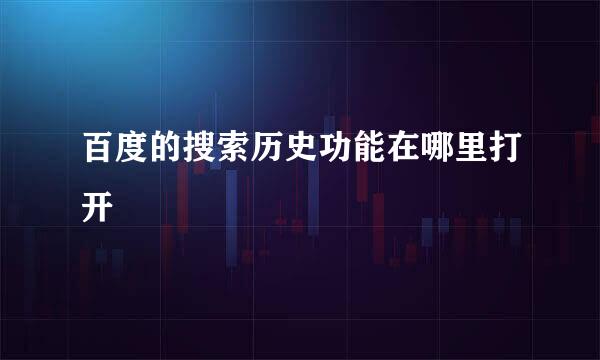 百度的搜索历史功能在哪里打开