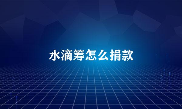 水滴筹怎么捐款