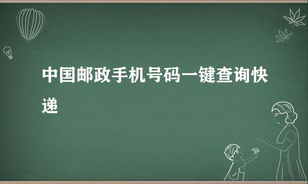 中国邮政手机号码一键查询快递