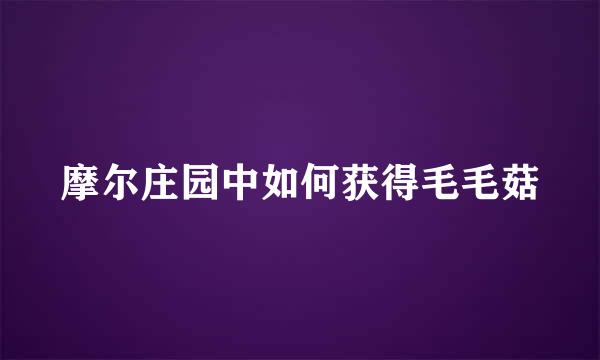 摩尔庄园中如何获得毛毛菇