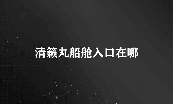 清籁丸船舱入口在哪