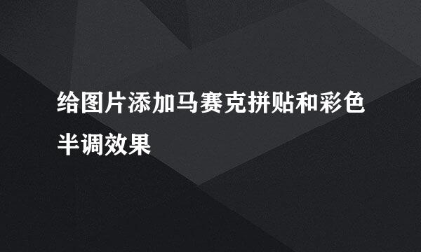 给图片添加马赛克拼贴和彩色半调效果