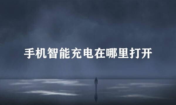 手机智能充电在哪里打开