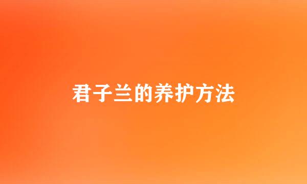 君子兰的养护方法