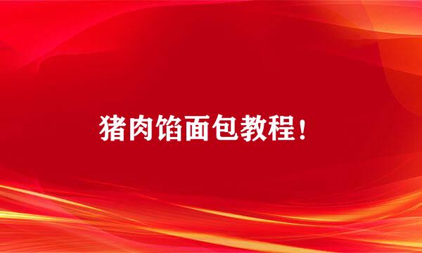 猪肉馅面包教程！