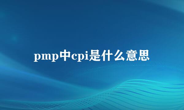 pmp中cpi是什么意思