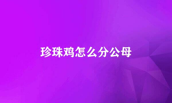 珍珠鸡怎么分公母