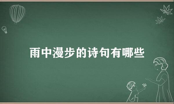雨中漫步的诗句有哪些
