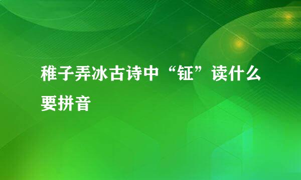 稚子弄冰古诗中“钲”读什么要拼音