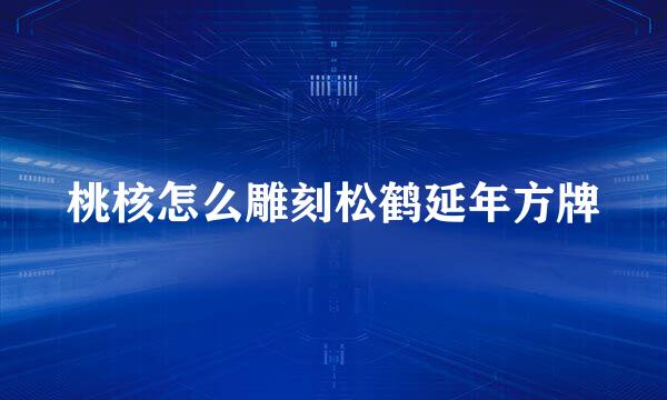 桃核怎么雕刻松鹤延年方牌