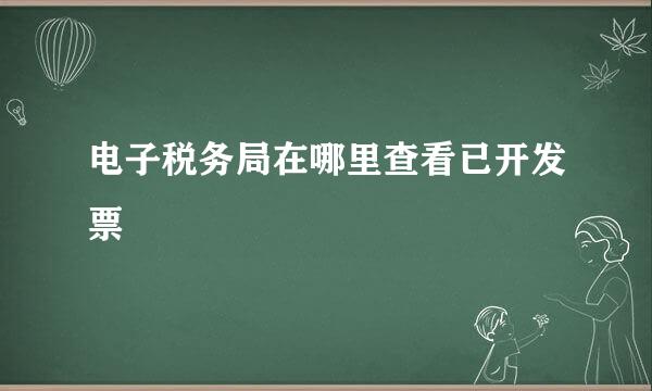 电子税务局在哪里查看已开发票