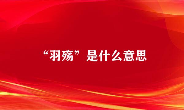 “羽殇”是什么意思