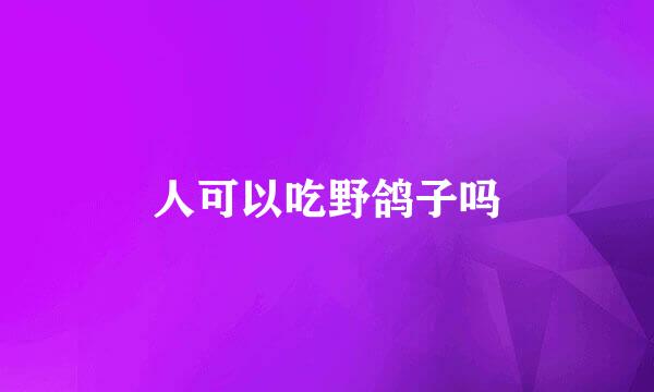 人可以吃野鸽子吗