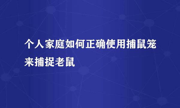 个人家庭如何正确使用捕鼠笼来捕捉老鼠