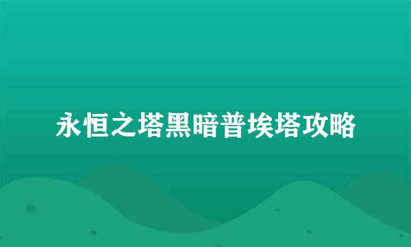永恒之塔黑暗普埃塔攻略