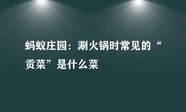 蚂蚁庄园：涮火锅时常见的“贡菜”是什么菜