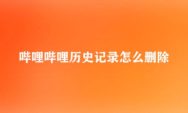 哔哩哔哩历史记录怎么删除