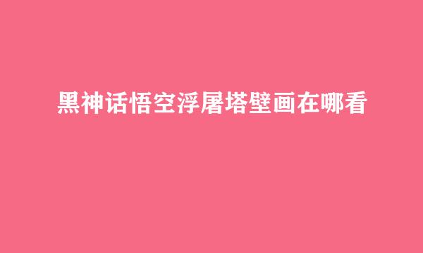 黑神话悟空浮屠塔壁画在哪看