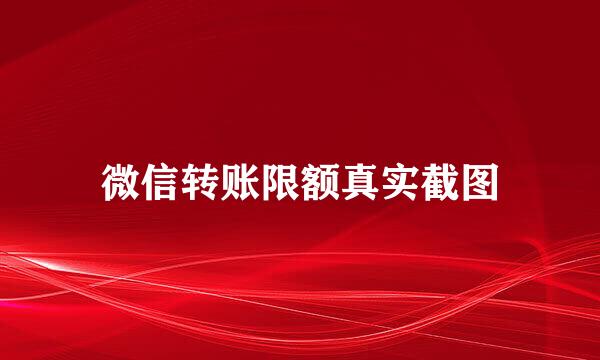 微信转账限额真实截图