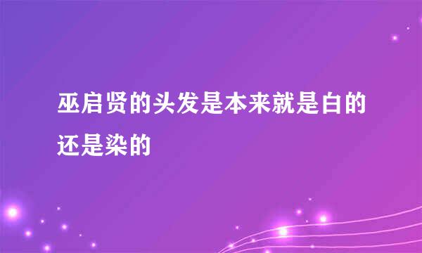 巫启贤的头发是本来就是白的还是染的