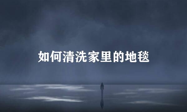 如何清洗家里的地毯