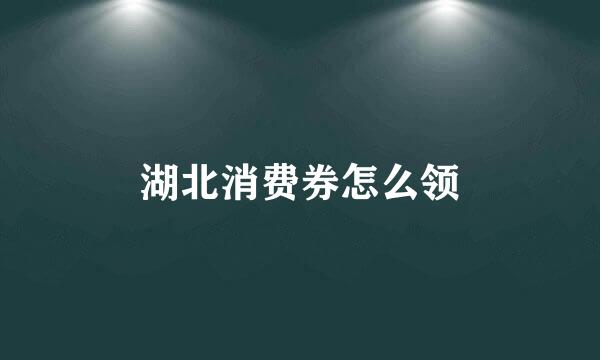 湖北消费券怎么领