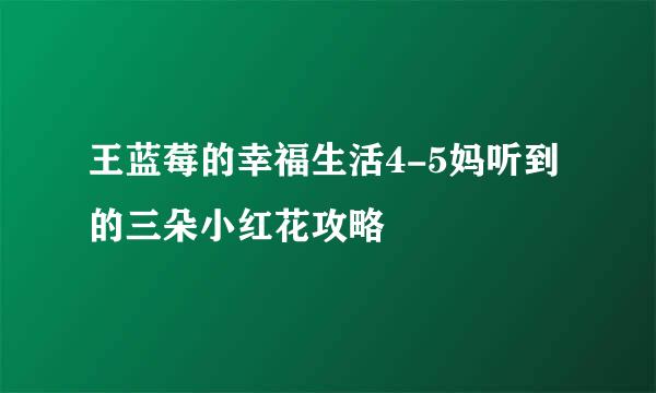 王蓝莓的幸福生活4-5妈听到的三朵小红花攻略