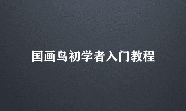 国画鸟初学者入门教程