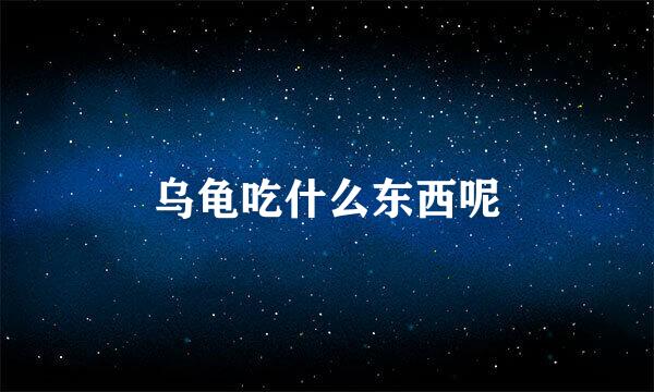 乌龟吃什么东西呢