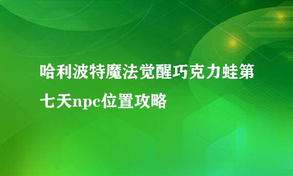 哈利波特魔法觉醒巧克力蛙第七天npc位置攻略