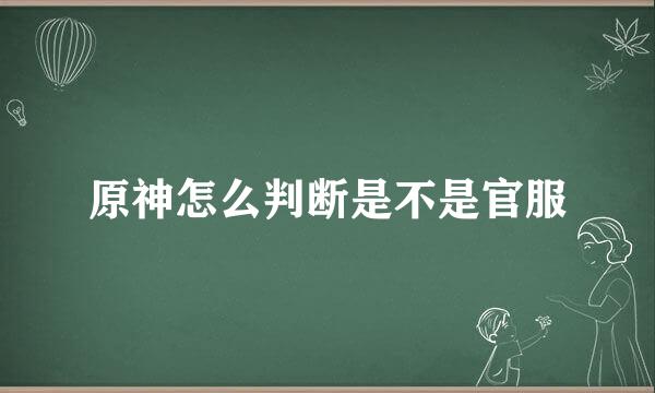 原神怎么判断是不是官服