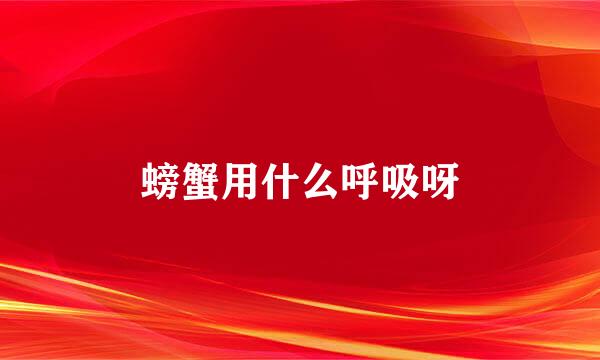 螃蟹用什么呼吸呀