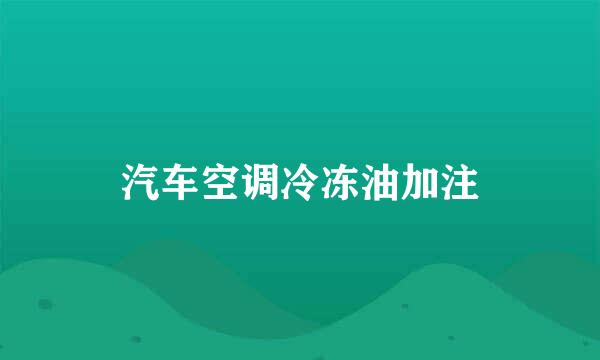汽车空调冷冻油加注