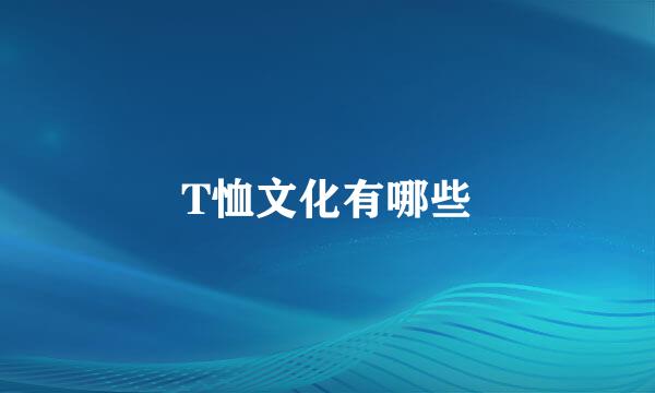 T恤文化有哪些