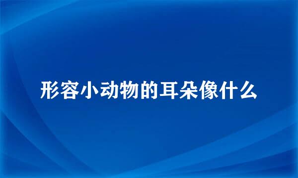 形容小动物的耳朵像什么