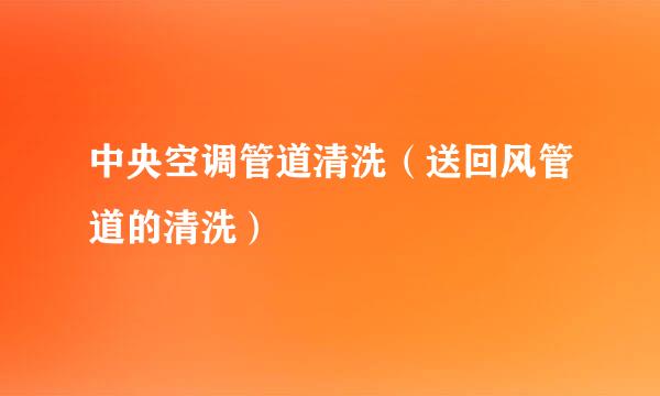 中央空调管道清洗（送回风管道的清洗）