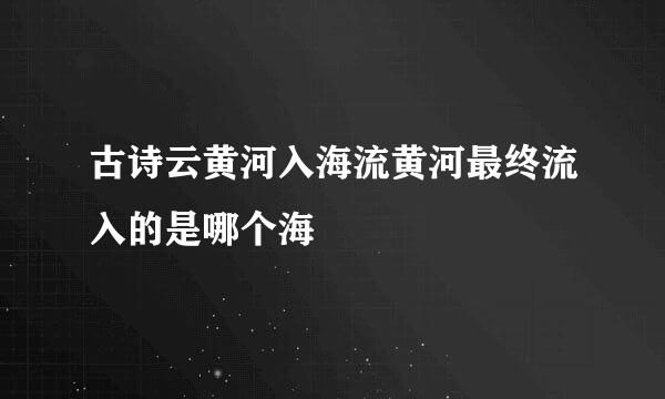 古诗云黄河入海流黄河最终流入的是哪个海