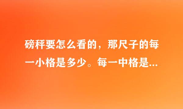 磅秤要怎么看的，那尺子的每一小格是多少。每一中格是多少每一长格是多少