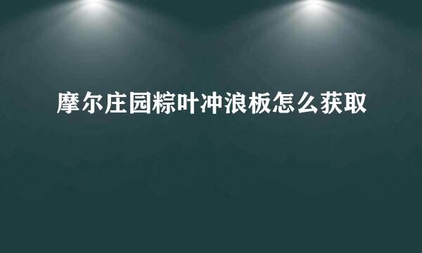 摩尔庄园粽叶冲浪板怎么获取