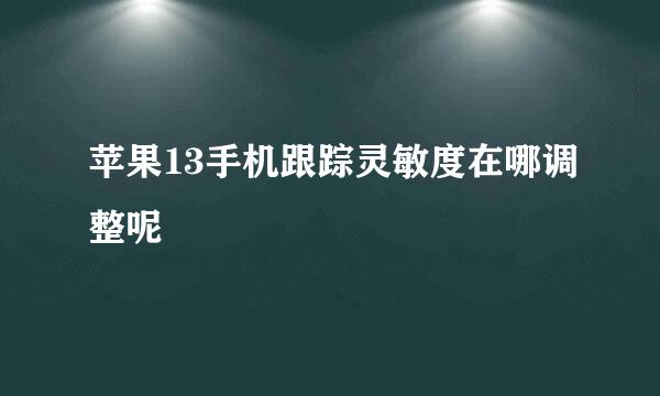 苹果13手机跟踪灵敏度在哪调整呢