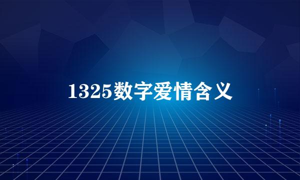1325数字爱情含义
