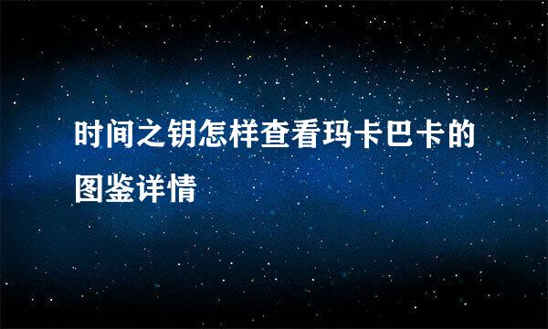 时间之钥怎样查看玛卡巴卡的图鉴详情