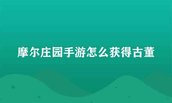 摩尔庄园手游怎么获得古董