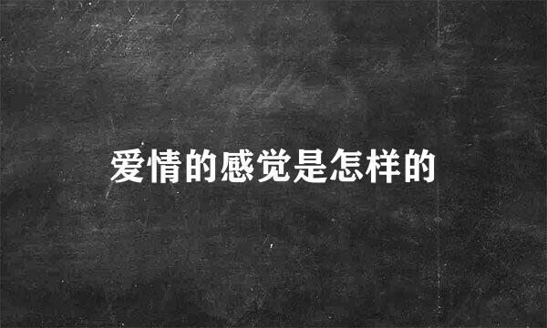 爱情的感觉是怎样的
