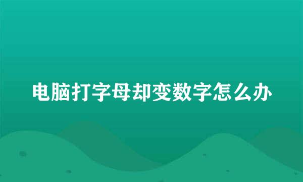 电脑打字母却变数字怎么办