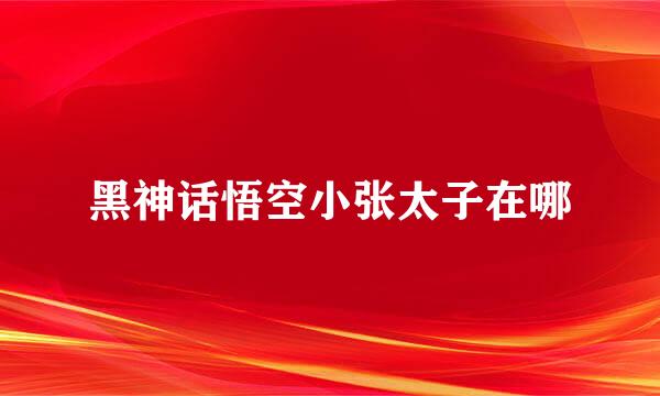 黑神话悟空小张太子在哪