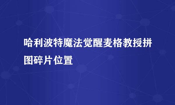 哈利波特魔法觉醒麦格教授拼图碎片位置