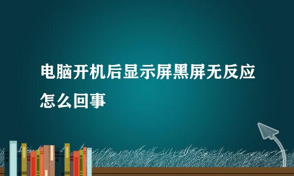 电脑开机后显示屏黑屏无反应怎么回事